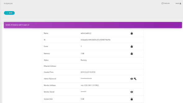 instance detail en